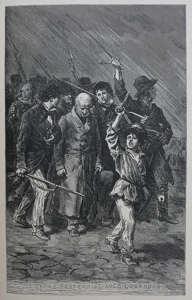 Les Misérables, parte quarta, libro XI - Gavroche durante l'arresto di Javert